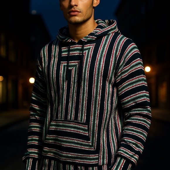 Other - Vintage Multicolor Baja Poncho for Men